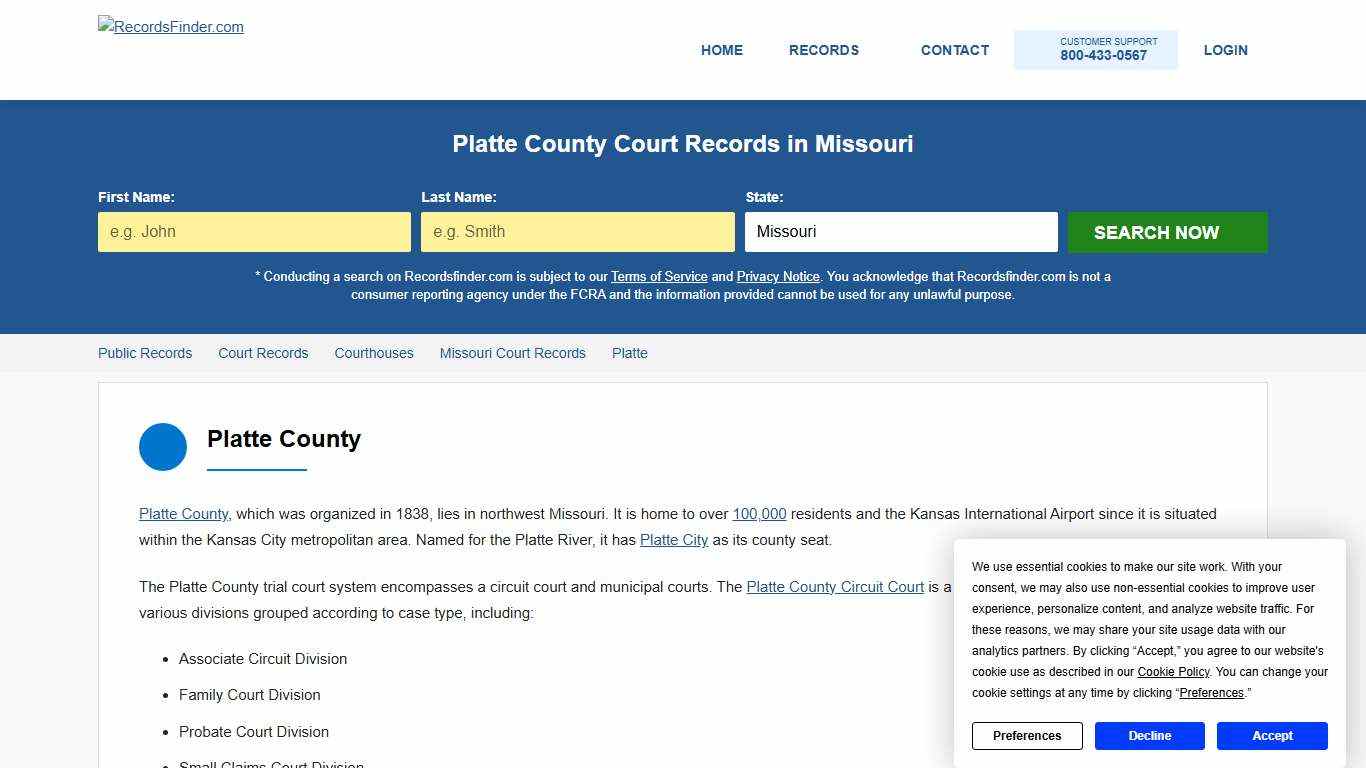 Search Platte Court Records & Courthouses, Missouri MO