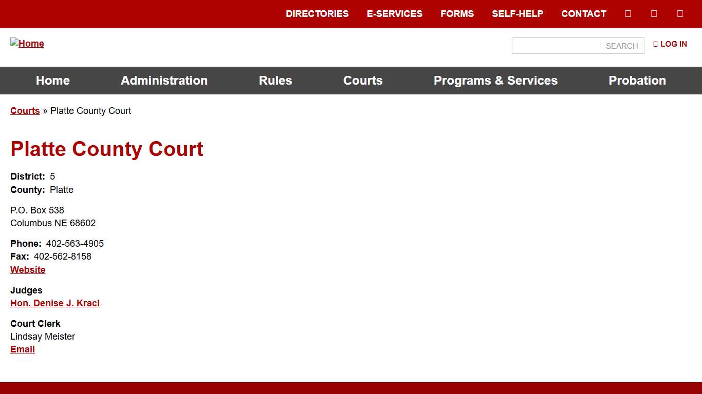 Platte County Court Nebraska Judicial Branch